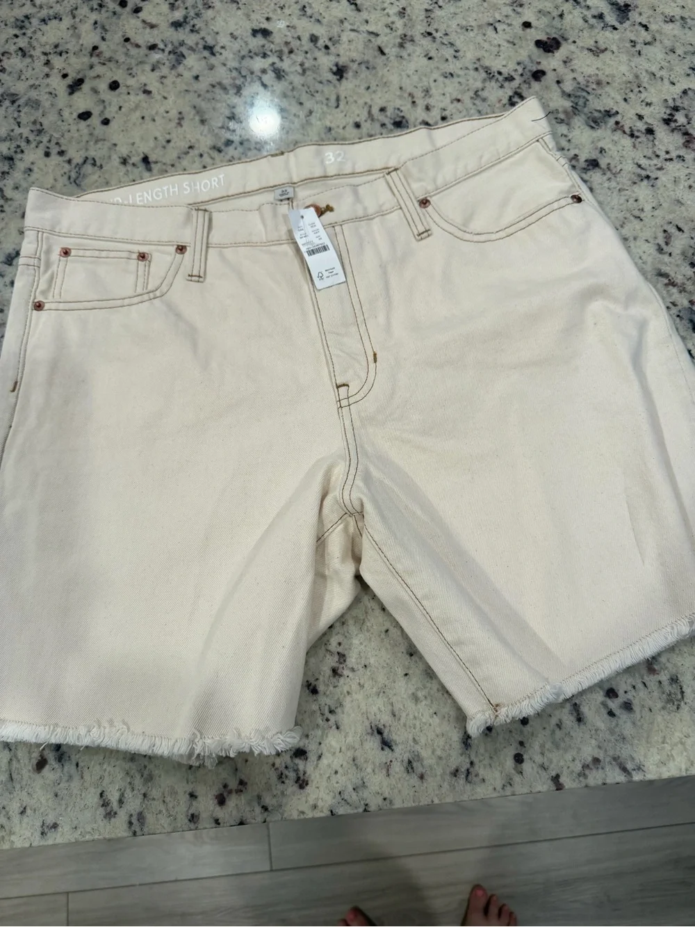 J. Crew Cream High-Rise Denim Shorts